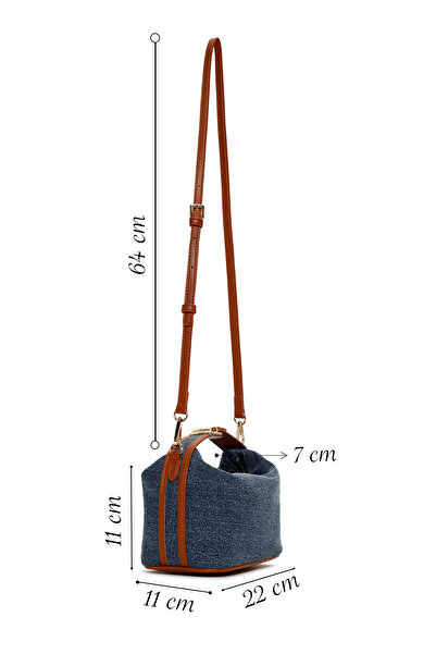 Derimod Geantă de damă albastră cu curea lungă 25SBD29146F