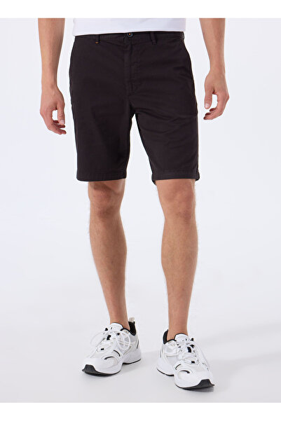 BOSS Siyah Erkek Normal Bel Slim Fit Şort Chino_Slim_Shorts