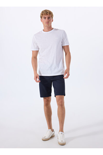 BOSS Lacivert Erkek Normal Bel Slim Fit Şort Chino_Slim_Shorts