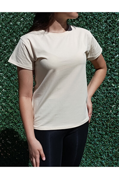 siyalife Γυναικείο μπλουζάκι με λαιμόκοψη Basic Cream