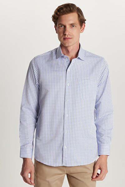 Tudors Ανδρικό πουκάμισο με μονό τσεπάκι με ριγέ ιταλικό γιακά με κανονική εφ...