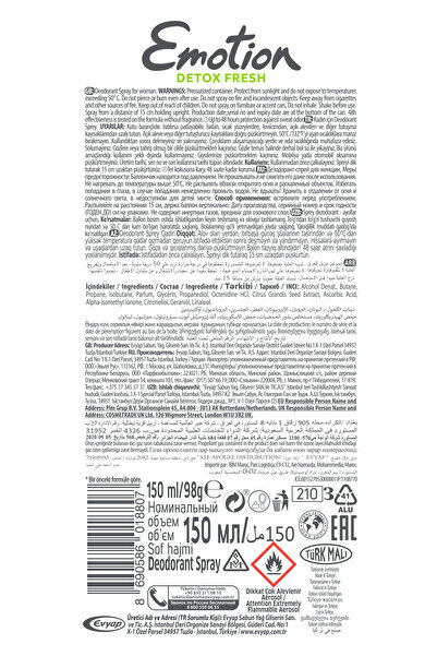 Emotion Kadın Vegan Deodorant Set 4x150 Ml (Natural Bloom-Love-Detox Floral&Fresh)