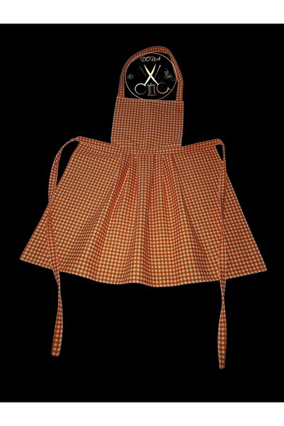 dora ev tekstıl مريلة مطبخ وطهاة برتقالية اللون من قماش البط