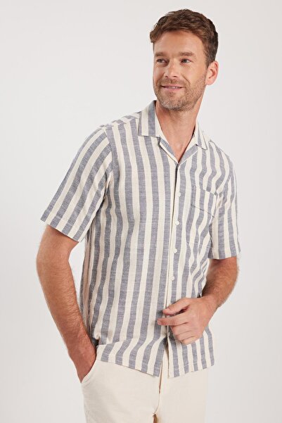 Tudors Ανδρικό πουκάμισο από 100% βαμβάκι με κανονική εφαρμογή κλασική κοντό ...