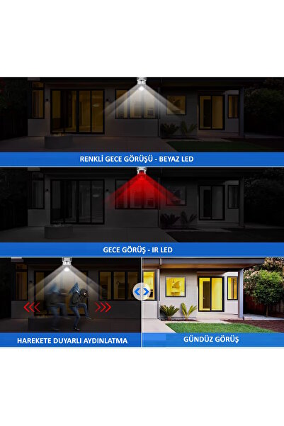 VİVATECH Okam 3011 Çift Kameralı Hareket Takipli Gece Sensörlü Çift Siren Su Geçirmez Wifi Ip Kamera