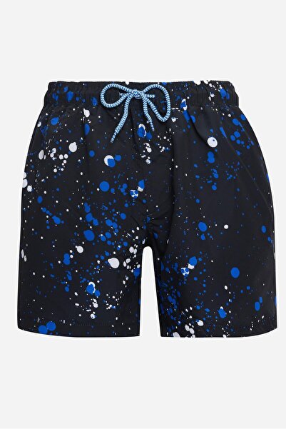 Tudors شورت سباحة للرجال ذو مقاس قياسي وبطانة شبكية سريع الجفاف منقوش باللوني...