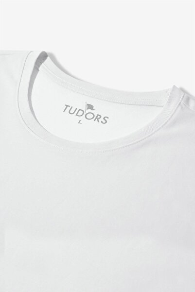 Tudors Unisex 2-pack Μαύρο-λευκό μπλουζάκι Slim Fit Slim Fit 100% Cotton Crew Neck