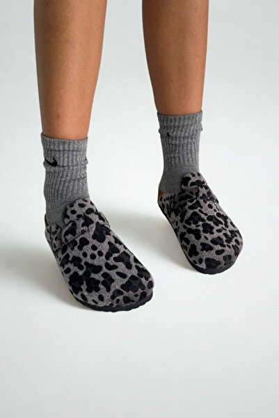 inizio Black Leopard Closed Toe Women's Orthopedic Slippers Gd33