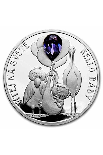 aga kulche Hoş Geldin Bebek Kristal Taşlı 2023 1 Ons Gümüş Madalyon