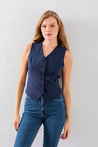VUNTAL Navy Blue Women's Vest