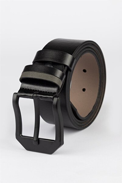 Tudors Erkek 4 cm Spor Siyah Kemer