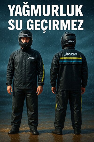 Rellax Reflektörlü Özel Kesim 0,45mm Kalın Yağmurluk Takımı  Su Geçirmez Pvc ...