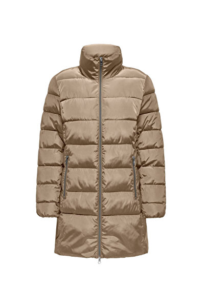 ONLY Açık Kahve Kadın Kaban ONLNEWLINA PUFFER ZIP COAT OTW KTA