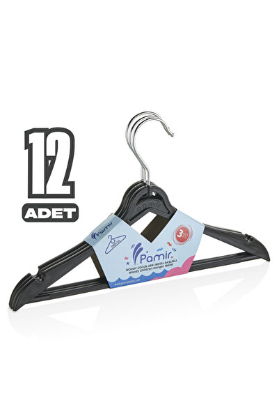 Beray 12 Adet Özel Tasarım Ahşap Görünümlü Çocuk Ve Bebek Kıyafet Askısı Elbise Askısı