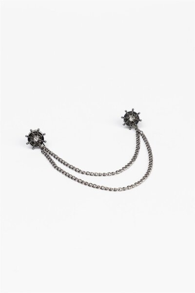 Tudors Erkek Füme Yaka İğnesi