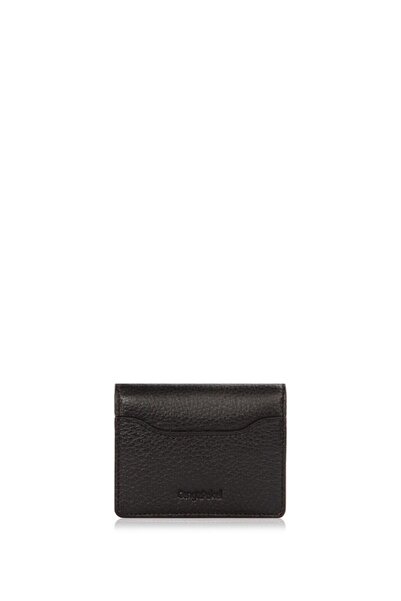 CENGİZ PAKEL حامل بطاقات من الجلد الطبيعي 2499-أسود-أحمر