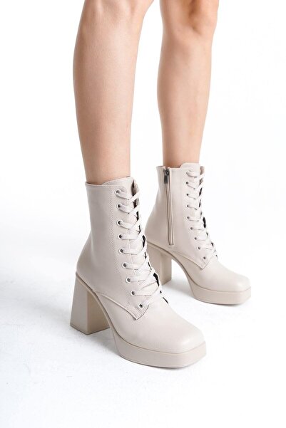 Mubiano MBSR1040-BJ Cizme și ghete de damă, cu toc gros, cu vârf tocit, cu fe...