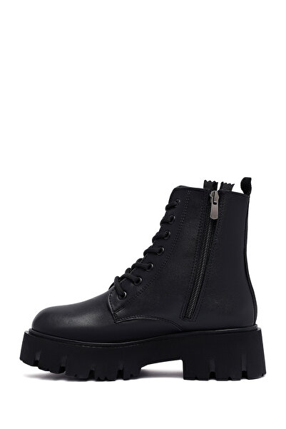 Derimod Kadın Siyah Fermuarlı Casual Postal Bot 23WFE221018
