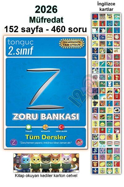 Tonguç Yayınları 2. Sınıf Tüm Dersler Zoru Soru Bankası - İngilizce Kelime Ka...