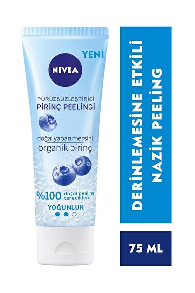 NIVEA Pürüzsüzleştirici Organik Pirinç Yüz Peelingi 75ml, Ölü Deri Arındırıcı Ve Canlandırıcı, Normal Cilt