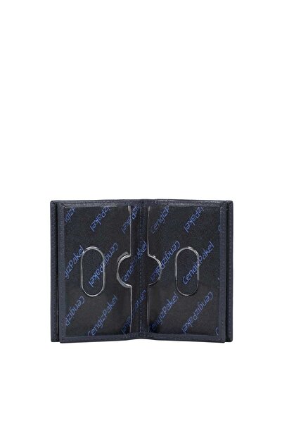 CENGİZ PAKEL Genuine Leather Cengiz Pakel Card Holder - 2305-dark blue