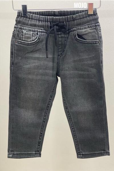 Genel Markalar Mojo Erkek Bebek 1-5 Yaş Beli Lastikli Kot Pantolon 5368 Füme