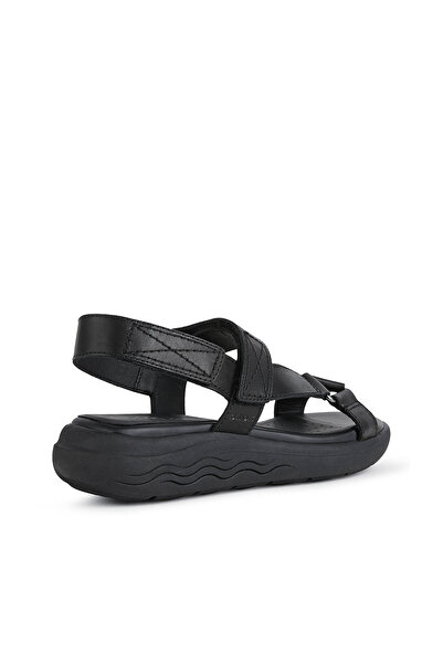 Geox Black Spherica Ec5w Women's Flat Sandals - D25ada00043c9999