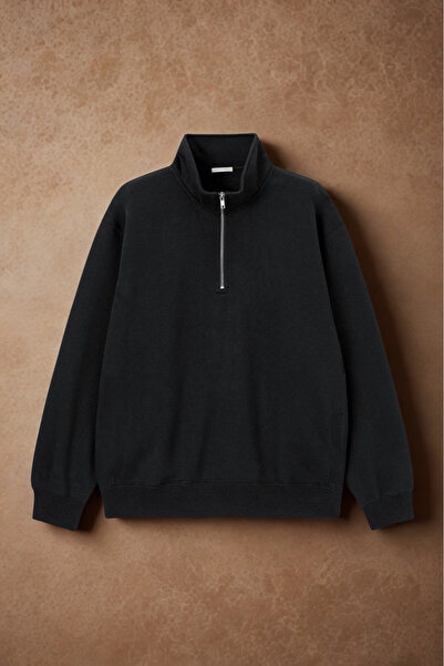 COMBİNE MİCHAİL Чоловічий світшот з високим коміром на блискавці