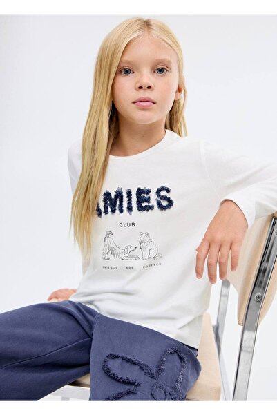 MANGO Kids Τύπωμα μακρυμάνικο μπλουζάκι