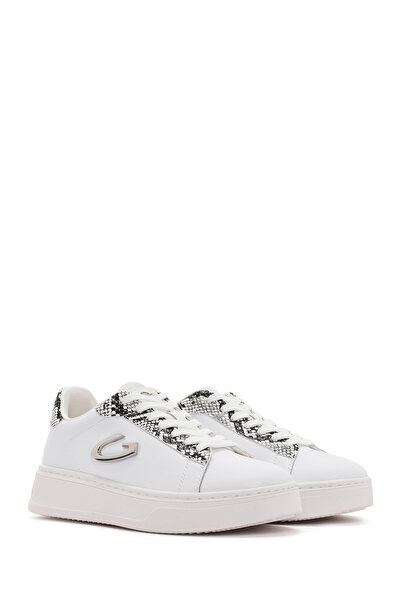 ALBERTO GUARDIANI Women's White New Era Lace-Up Leather Sneaker G03G 100017