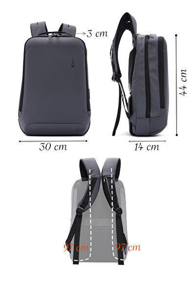 Derimod D-Pack Unisex Сірий Технологічний Тканинний Жорсткий Рюкзак 23SBD3012HC