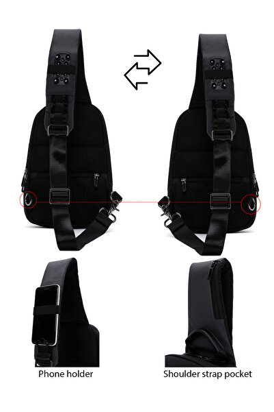Derimod D-Pack Erkek Gri Teknolojik Kumaş Çapraz Çanta 23SBD30036F