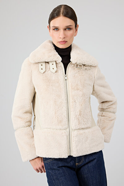 Derimod Sevilla Kadın Bej Teddy Mont 23WGD5034FF