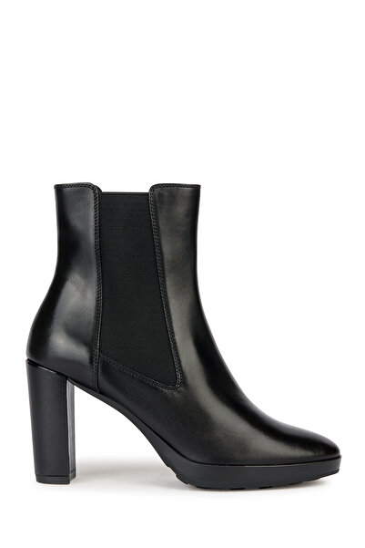 Geox Kadın Siyah Walk Pleasure Deri Plaftorm Topuklu Bot D35TFC00043C9999