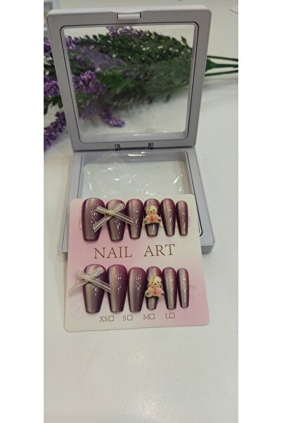 ELAS HOME Set de 12 unghii false adezive de lux Hello Kitty