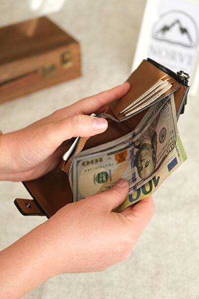 Norvi Leather Garnili Women's Wallet Tan – Black