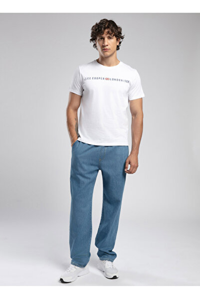 Lee Cooper Ανδρικό μπλουζάκι με στρογγυλή λαιμόκοψη λευκό 252 LCM 242023 STEW WHITE