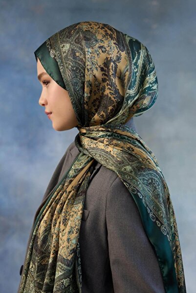 İpekhan Σμαραγδένιο ινδικό μεταξωτό σάλι - 5002-07