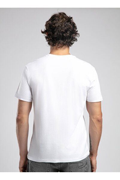 Lee Cooper Ανδρικό μπλουζάκι με στρογγυλή λαιμόκοψη λευκό 252 LCM 242021 PAOLA BEYAZ