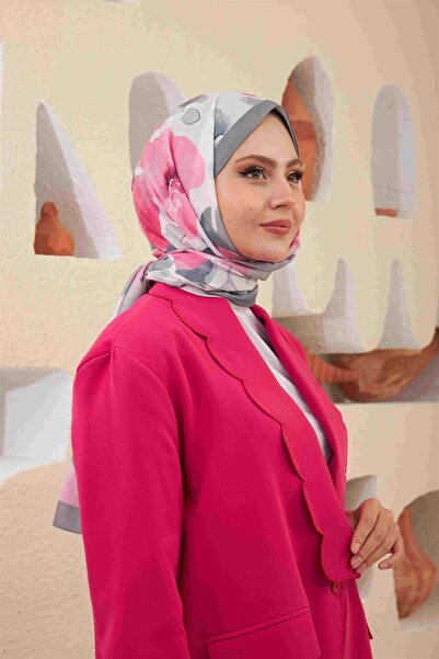 İpekhan Шаль Comfort Flowers Grey 3027-15