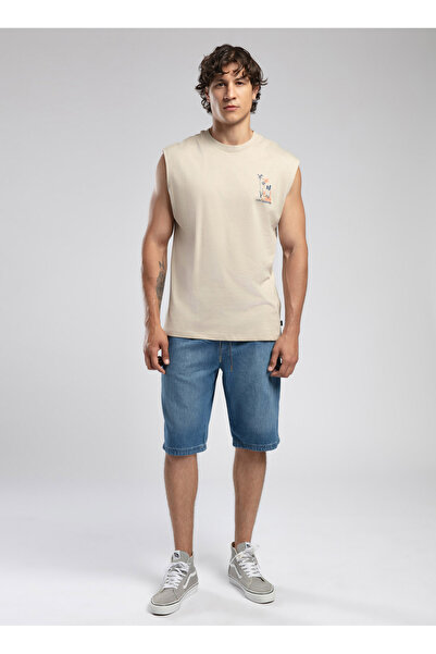 Lee Cooper Erkek Lastikli Bel Regular Fit Denim Şort 252 LCM 121074 NEWSO 1 DENIM