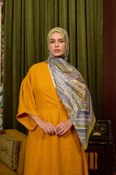 İpekhan New Collections Collection Soft Shawl Oil Green 3047-15