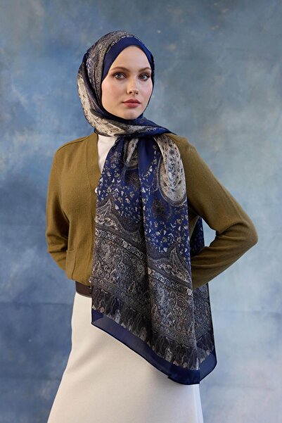 İpekhan Нічний синій індійський шарф - 5002-14