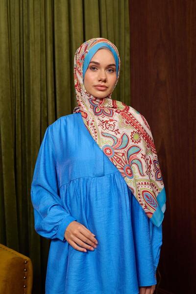 İpekhan Marrakech Collection Soft Shawl Red Blue 3048-06