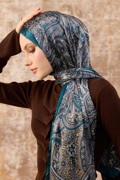 İpekhan Σάλι Petrol Indian Voile - 5003-05