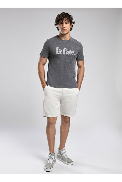 Lee Cooper Round Neck Anthracite Men's T-Shirt 252 Lcm 242019 New Anthracite