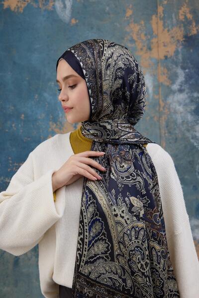 İpekhan Синій камінь індійський вуаль шаль - 5007-15