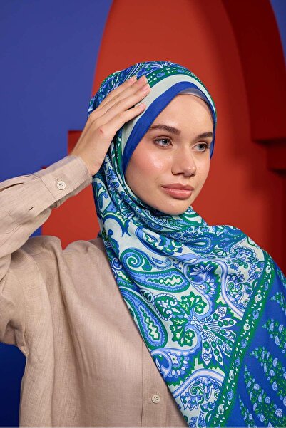 İpekhan Marrakech Collection Soft Shawl Blue Grass Green 3049-14
