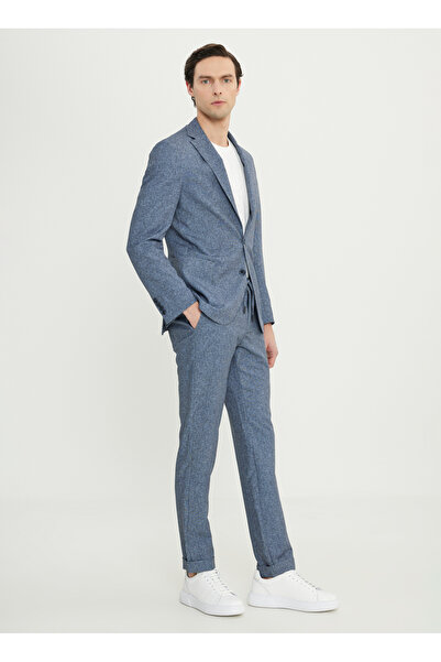 ALTINYILDIZ CLASSICS Six-Star Classics Tie-Up Waist Slim Fit Navy Blue Men's Suit Ace030252247_Lac