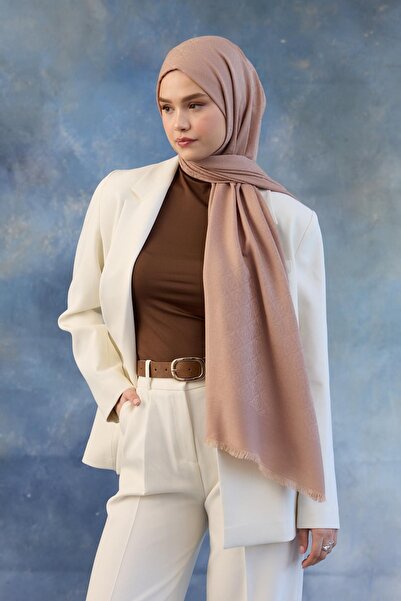 İpekhan Βιζόν 8008-23 - Βαμβακερό σάλι ζακάρ με μοτίβο λογότυπου, γλυκό